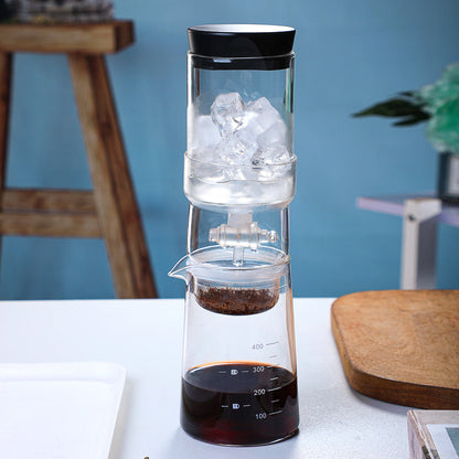 Verre transparent été infusion froide Pot d'égouttement de glace service à thé froid domestique