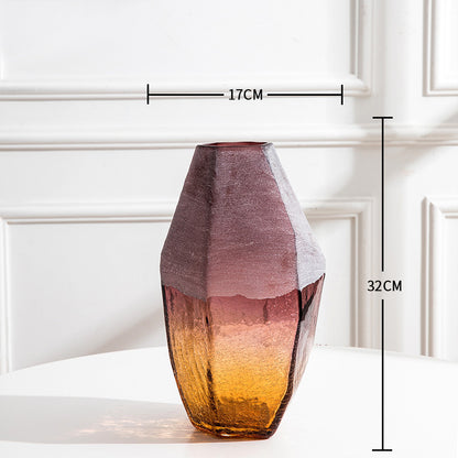 Handmade Colored Glass Vase Creative Home Decoration