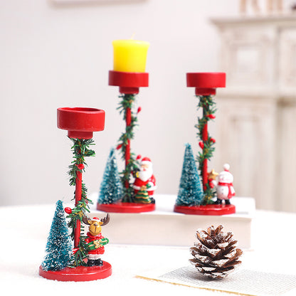 Adornos navideños Escritorio Resina Árbol de Navidad Candelabro de ancianos