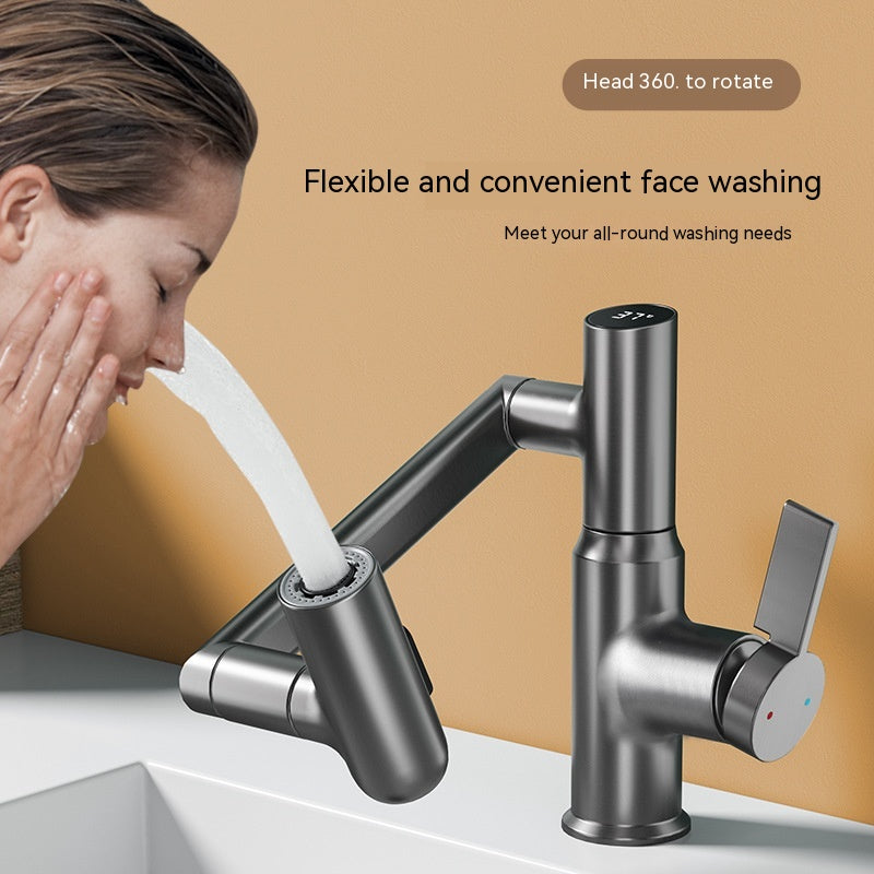 Washing Basin Rotating Multifunctional Digital Display Pull Faucet