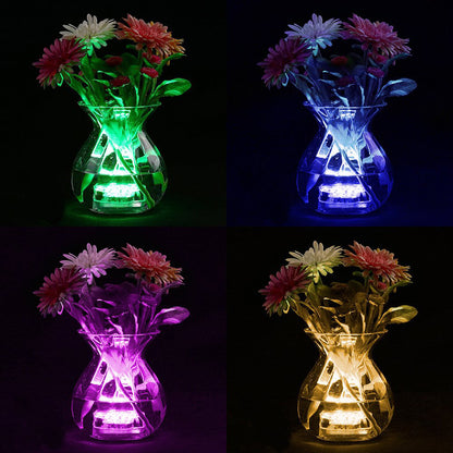 10 LED Submersible Lights Underwater Waterproof Wedding Vase Base Lamp Underwater Night Lamp Outdoor Vase Bowl Garden Party Decoration