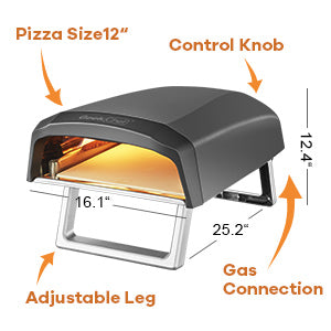 Four à pizza à gaz Geek Chef, fours à pizza pour propane extérieur, fours d'extérieur avec pierre à pizza de 13 pouces, four à pizza à gaz portable avec pieds pliables, four à pizza pour jardin patio, Ban Amazon, homedepot, lowes