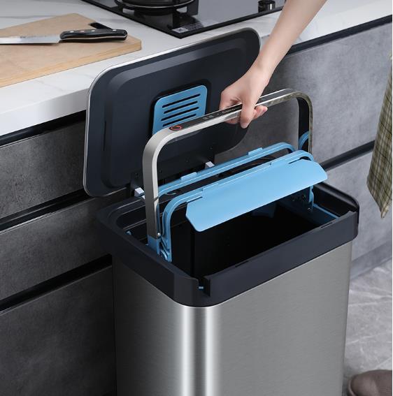 Kitchen Compressible Household Large-capacity Foot-type Garbage Can With Cover