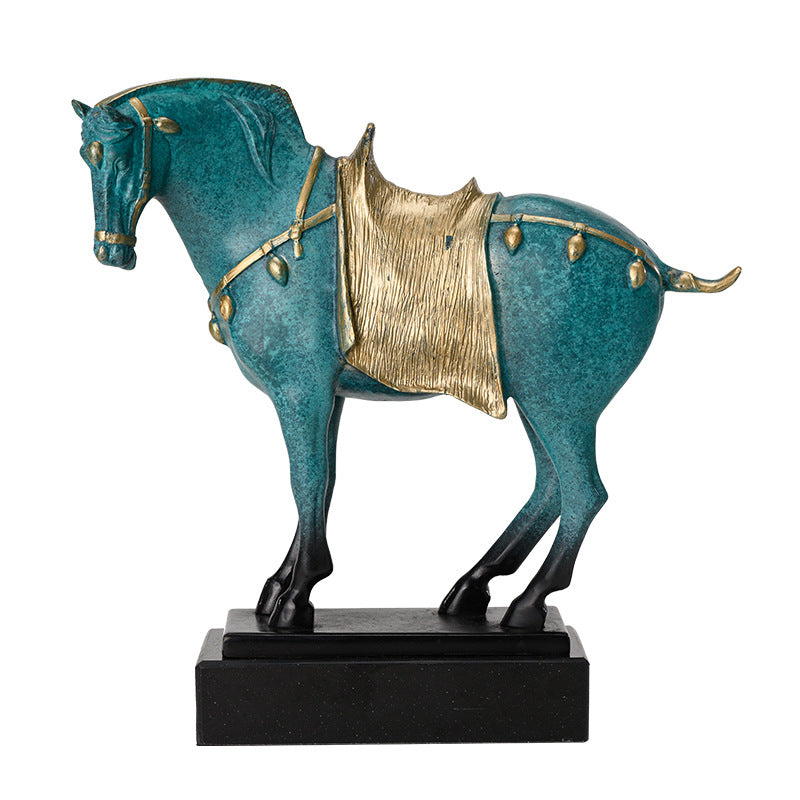 Pure Copper Horse Decoration Sancai