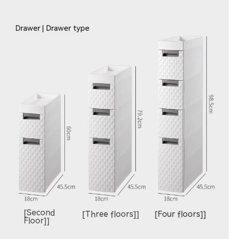 Plastic Floor-standing Multi-layer Toilet Corner Shelf Bathroom Toilet Side Storage Cabinet