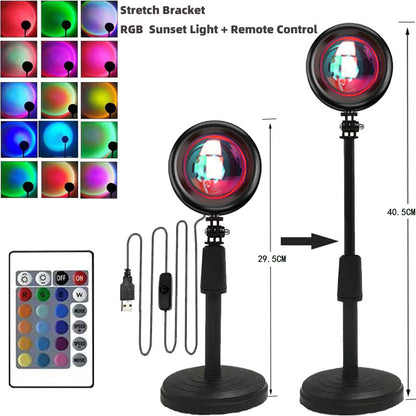 Lámpara de proyección de puesta de sol Luz nocturna de atmósfera de arco iris