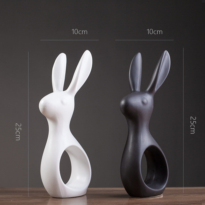 Indoor Ceramic Rabbit Nordic Home Decoration Ornaments