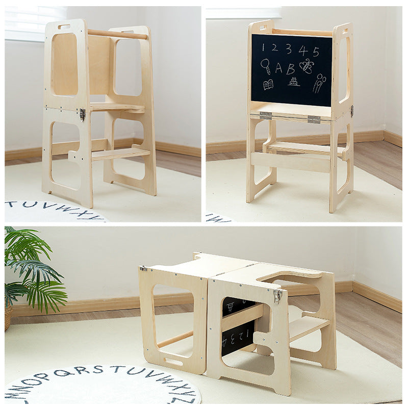 Tour d'apprentissage multifonctionnelle de tabouret pliant trois-en-un pour enfants