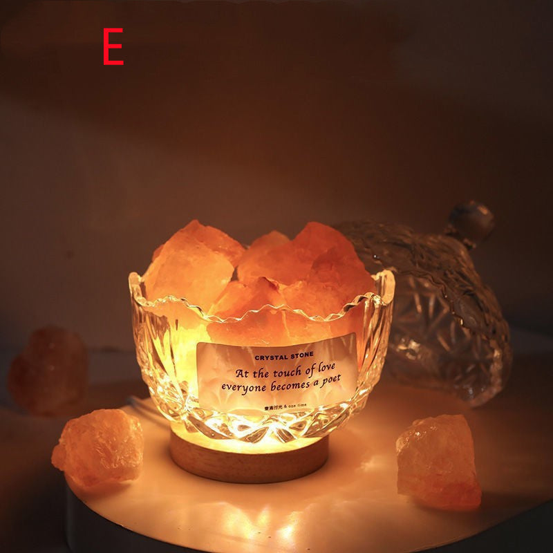 Veilleuse d'aromathérapie sans feu, lampe de Table en pierre minérale et cristal