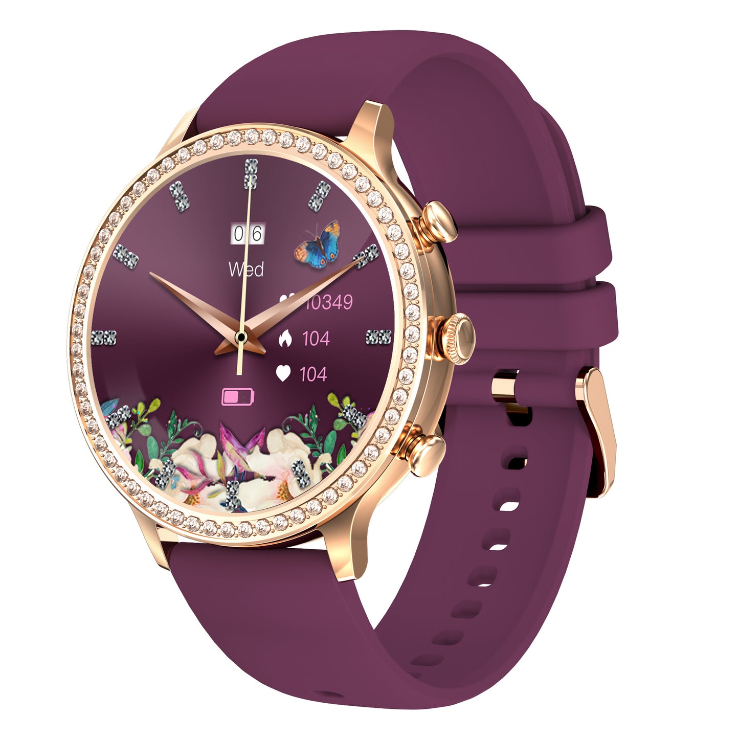 Appel Bluetooth de la montre intelligente en silicone pour femmes