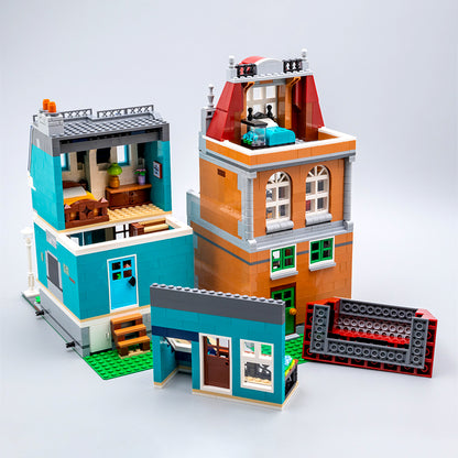 European Style Bookstore Street Scene Assembly Insert Building Block Toys