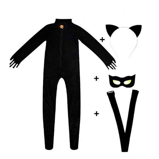 Costume de chat noir d'Halloween pour enfants