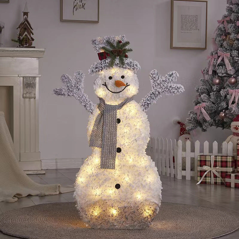 Adornos navideños de muñeco de nieve luminosos a la moda