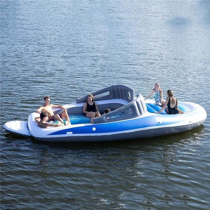 Lit flottant gonflable en PVC pour 6 personnes, eau