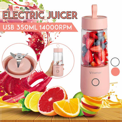 Presse-agrumes électrique Portable de 350ml, mélangeur Rechargeable par USB, tasse de Smoothie et de Slushy, bouteille de mélangeur de jus, chargeur USB, Gadgets de cuisine