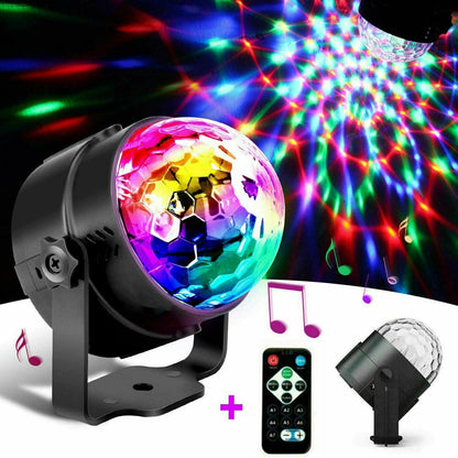 Luces de fiesta disco estroboscópica LED DJ bola bombilla activada por sonido lámpara de baile decoración