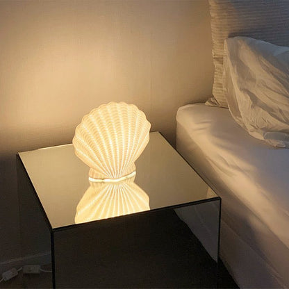 Lámpara de mesa de concha, decoración para dormitorio, mesita de noche y sala de estar