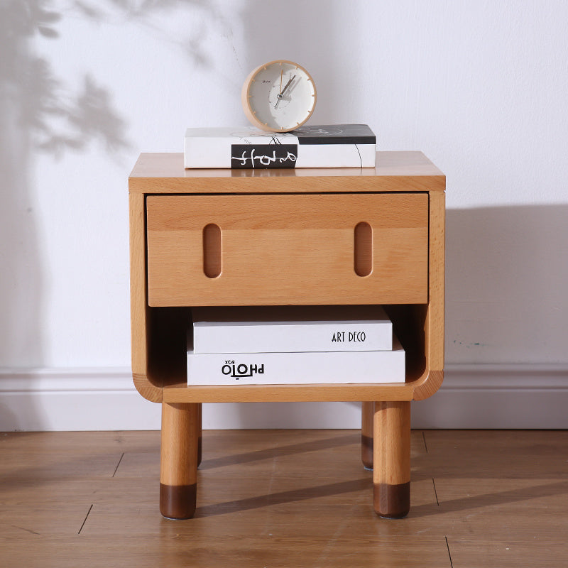 All Solid Wood Children's Bedside Table Modern Bedroom Storage