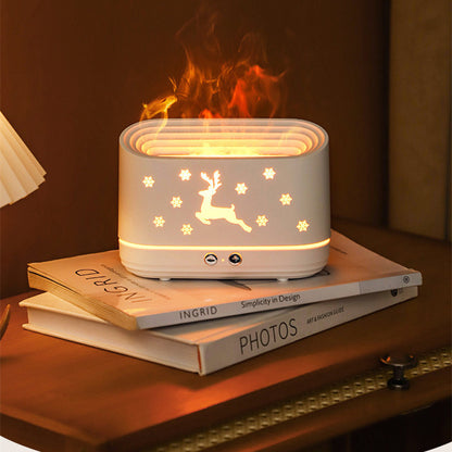 Humidificateur diffuseur de flamme d'élan silencieux lampe d'ambiance domestique décorations de Noël pour la maison