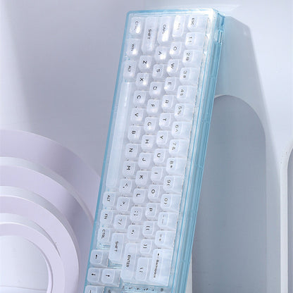 Clavier mécanique sans fil à trois modes, axe méduse Transparent, échangeable à chaud