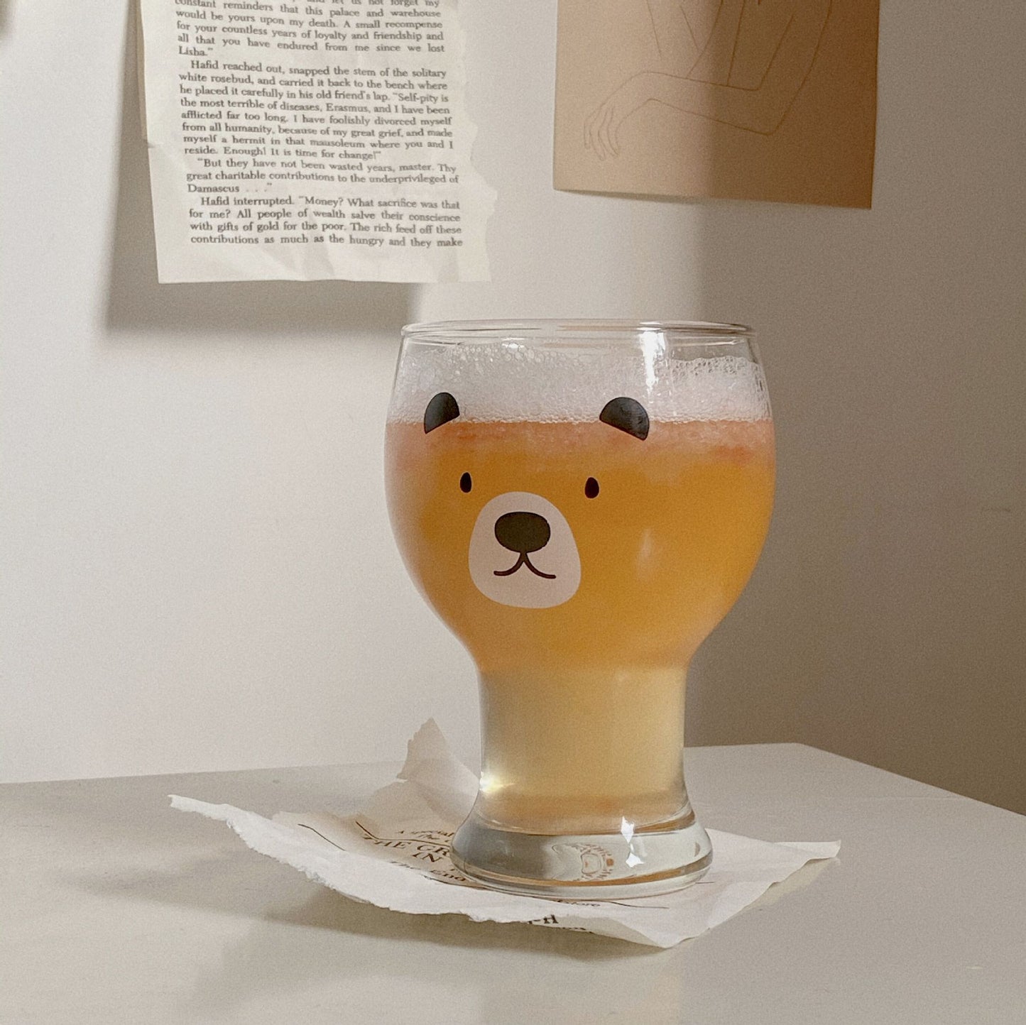 Cute Bear Glass Dessert Cold Drink Cup