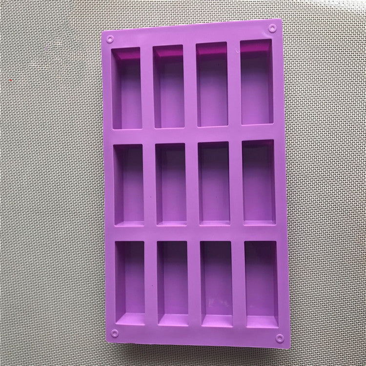 Molde de jabón frío de silicona rectangular morado