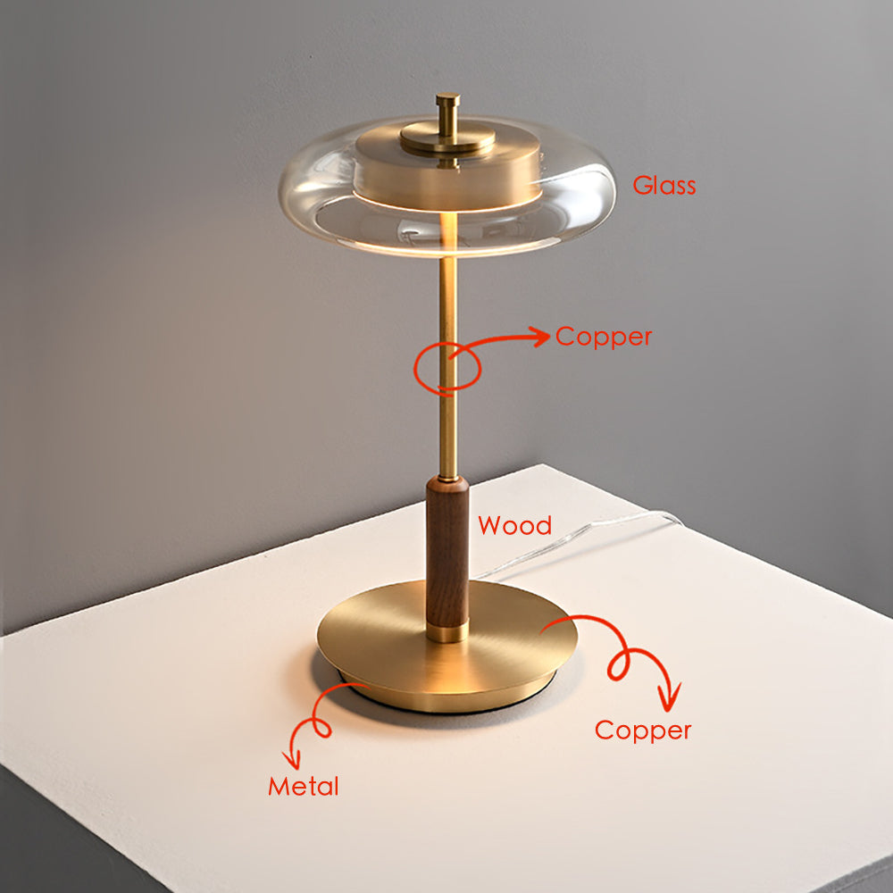 Personnalité créative en laiton noyer bois salon chambre étude lampe de Table décorative