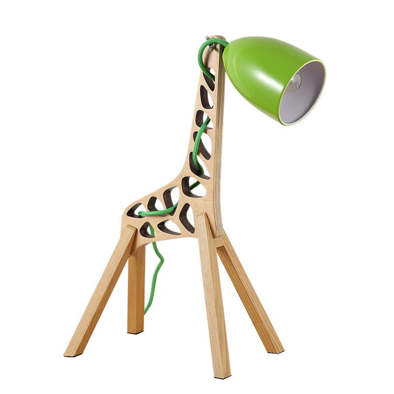 Lampe de bureau pour chambre d'enfant en bois girafe