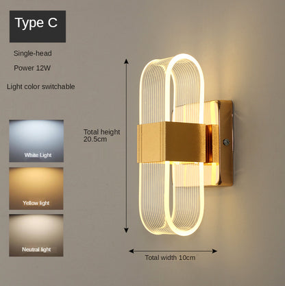 Accesorio de iluminación de lámpara de pared de estilo nórdico dorado