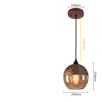 Lustre en verre à trois têtes créatif de personnalité de bar d'art