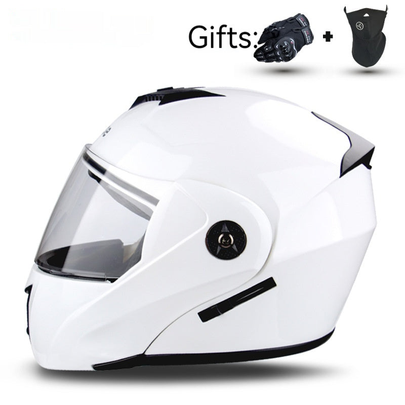 Casco de motocicleta para hombres y mujeres expuestos con doble lente de motocicleta eléctrica