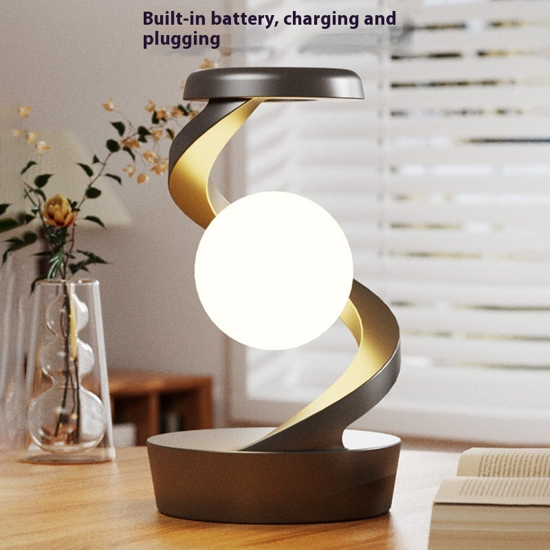 Lámpara de escritorio giratoria de luna con teléfono, Sensor de carga inalámbrico, Control de lámparas de mesa, lámpara de escritorio decorativa, lámpara de noche pequeña, decoración del hogar