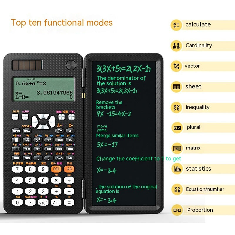 2 In 1 Foldable Scientific Calculators Handwriting Tablet Learning Function Calculator  Foldable Desk Scientific Calculators