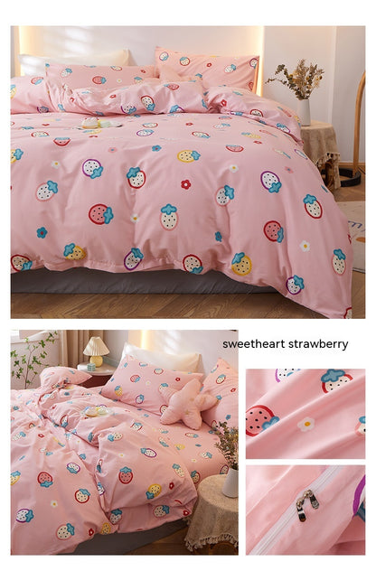 Korean Style Pure Cotton Bedding Set Of Four Pieces