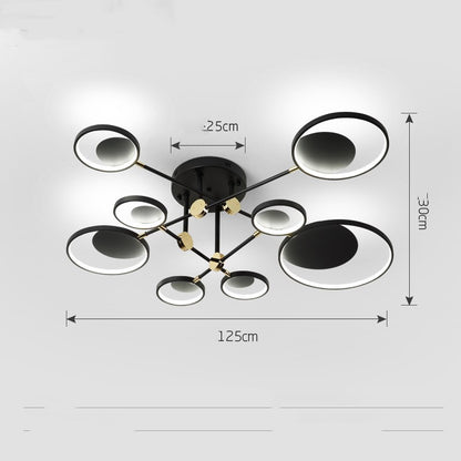 Luz de techo molecular Led roja de ambiente moderno Simple para sala de estar nórdica