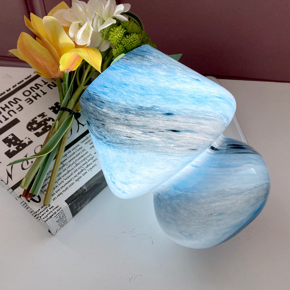 Handmade Glass Mushroom Table Lamp, Bedside Small Night Lamp