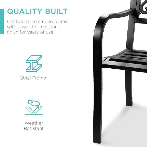 Outdoor Park Bench Double Seat Leisure Simple Iron Backrest