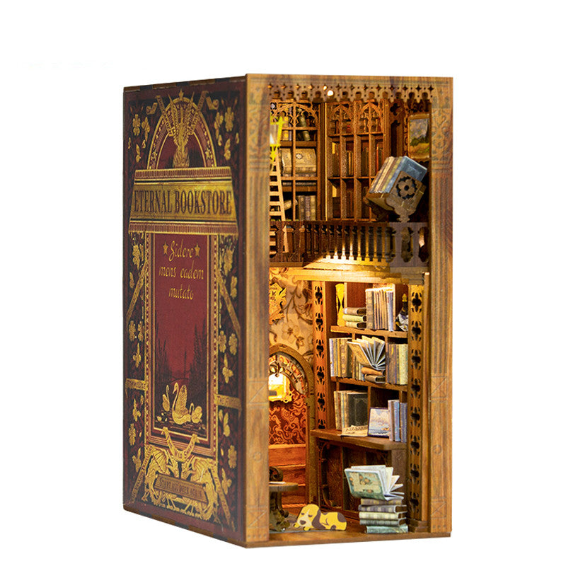 Casa en miniatura para muñecas, libro con luz táctil, modelo de construcción, juguete para decoración, regalos, farmacéutico mágico