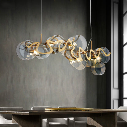 Modern Minimalist Restaurant Table Bar Glass Chandelier