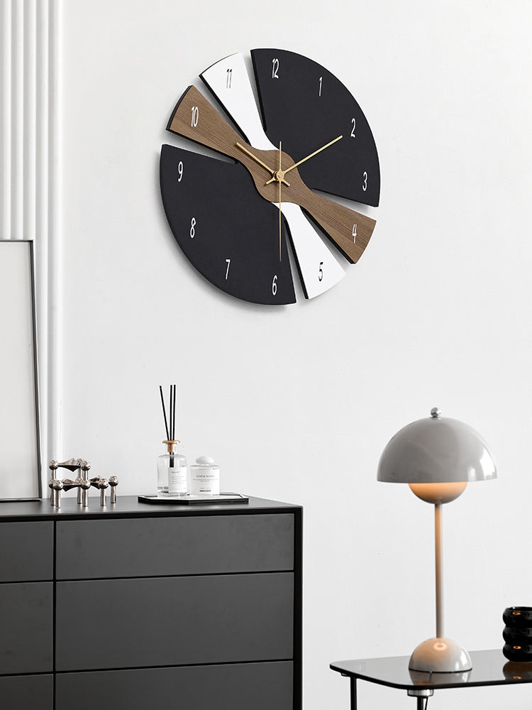 Horloge murale de luxe, lumière nordique sans poinçonnage, décoration murale de salon et de maison