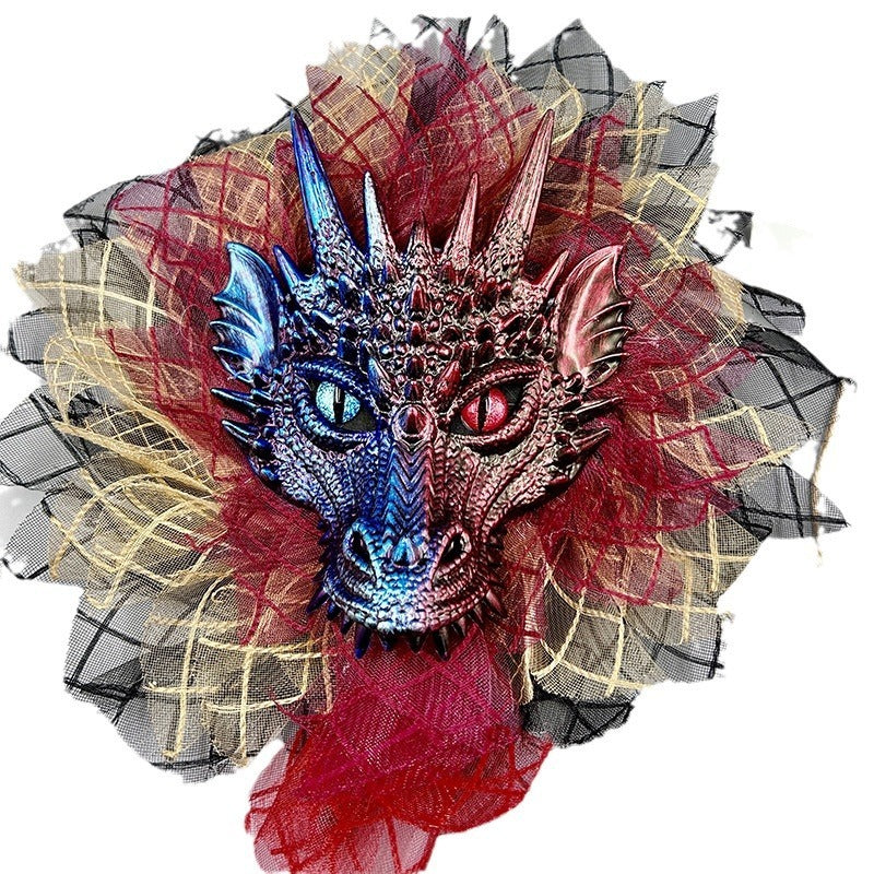 Guirlande de masques de dragon pour Halloween, décoration de fête, couronne