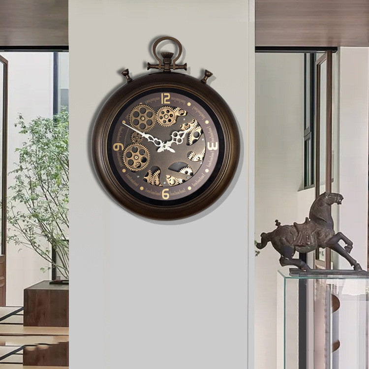 Accueil Salon Vintage Gear Fer Horloge Murale