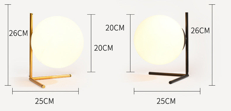 Bedroom Bedside Lamp Student Desk Glass Ball Table Lamp