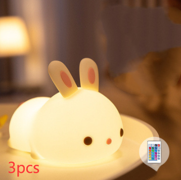 Lampe en Silicone lapin, cadeau du nouvel an, alimentation, veilleuse créative, jouets pour enfants