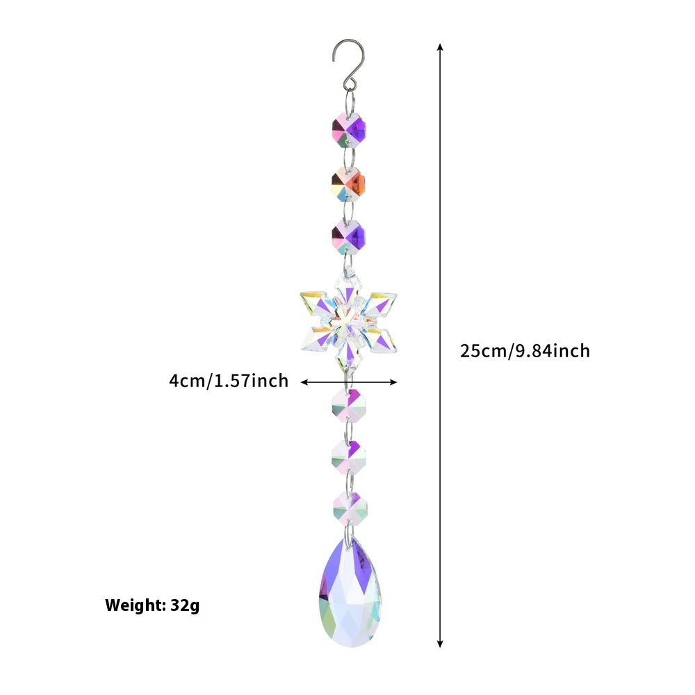 Christmas Tree Crystal Sun Catcher Acrylic Snowflake Window Decoration Pendant