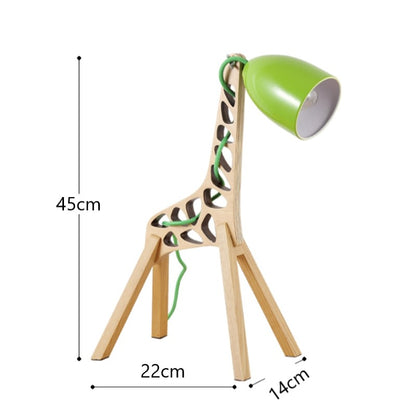 Lampe de bureau pour chambre d'enfant en bois girafe