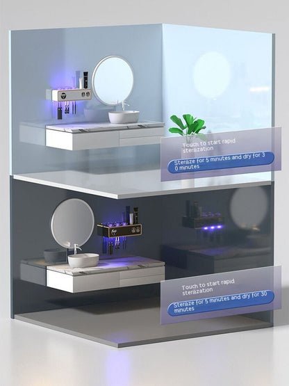 Stérilisation UV et dispositif intelligent de désinfection de brosse à dents de séchage fixé au mur