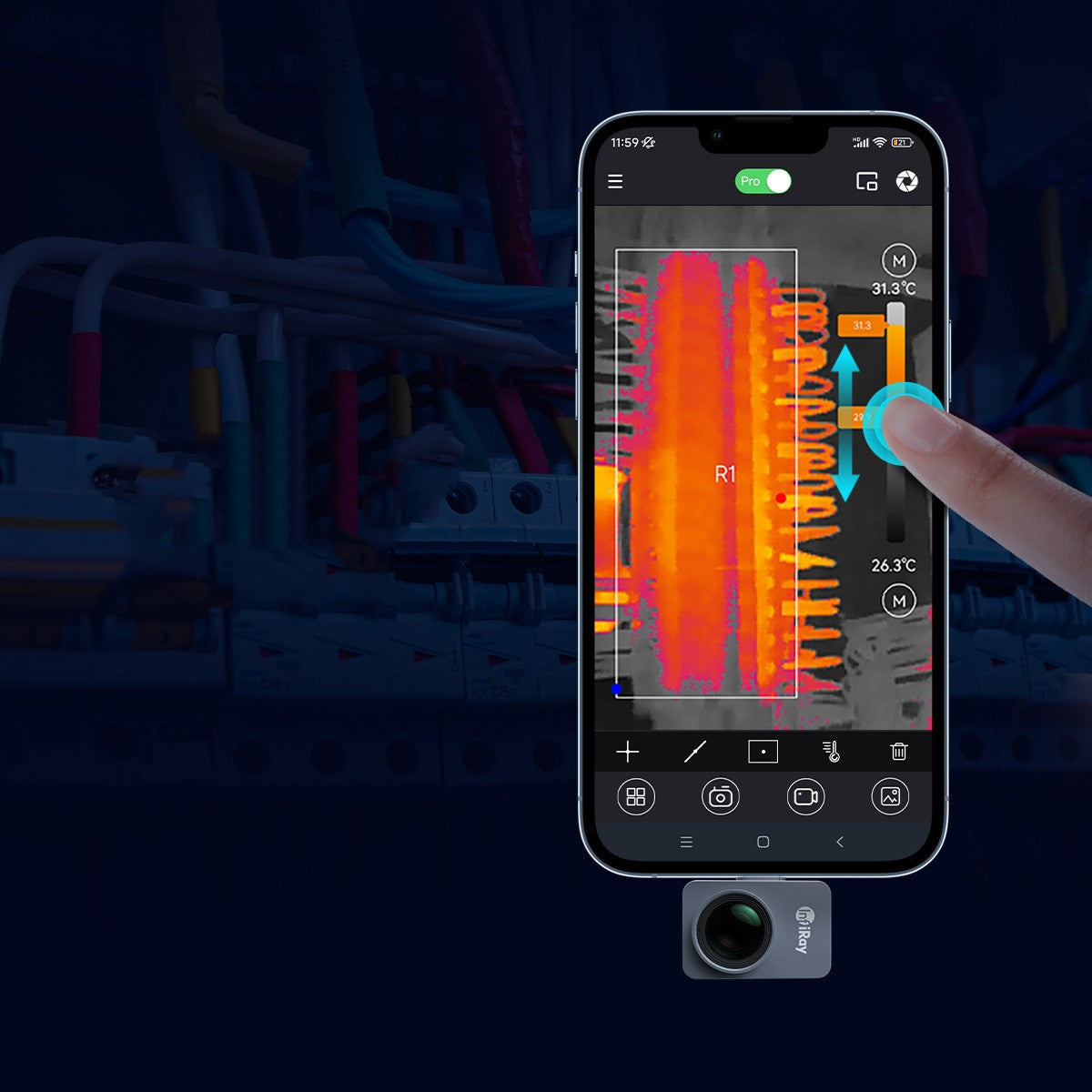 Dispositif de vision nocturne à imagerie thermique infrarouge mobile