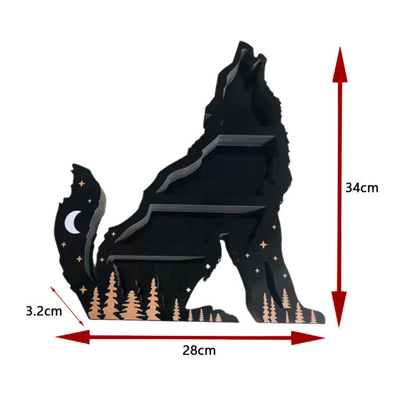 Wolf-shaped Moon Crystal Shelf Halloween Shelves