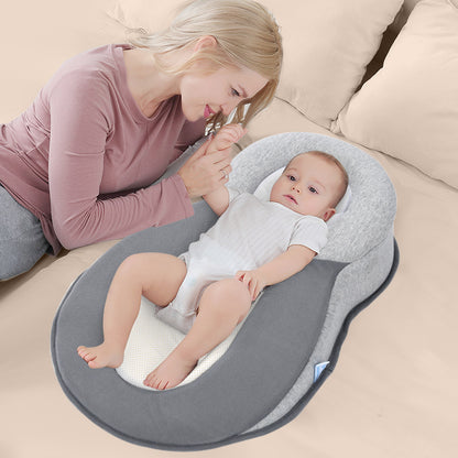 Oreiller pour nouveau-né, coussin en coton sûr pour bébé, empêche la forme de la tête plate du nourrisson, Pod de sommeil Anti-roulis, nid de berceau, literie d'alimentation